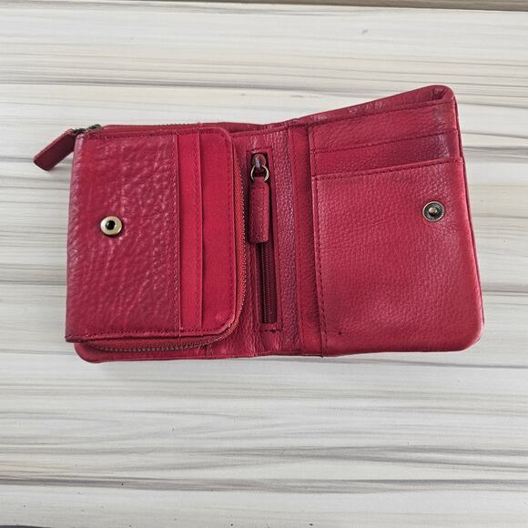 Fossil Red Leather Small Wallet - Picture 3 of 5